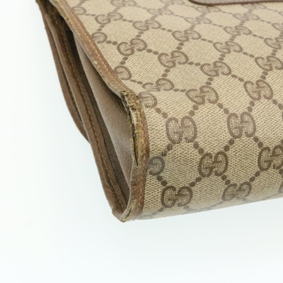 GUCCI Web Sherry Line GG Canvas Clutch Bag Beige Red Green Auth yk2761 - Picture 15 of 16